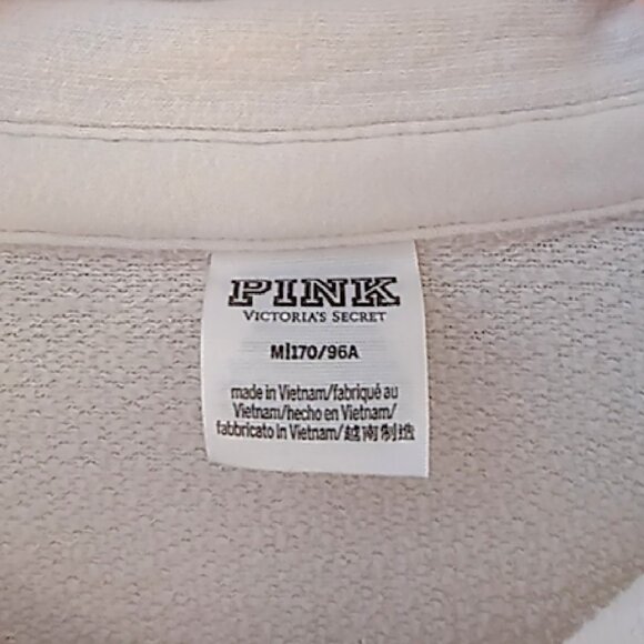 PINK Victoria's Secret Button Down Lounge Cream Shacket Size Medium - Picture 4 of 5